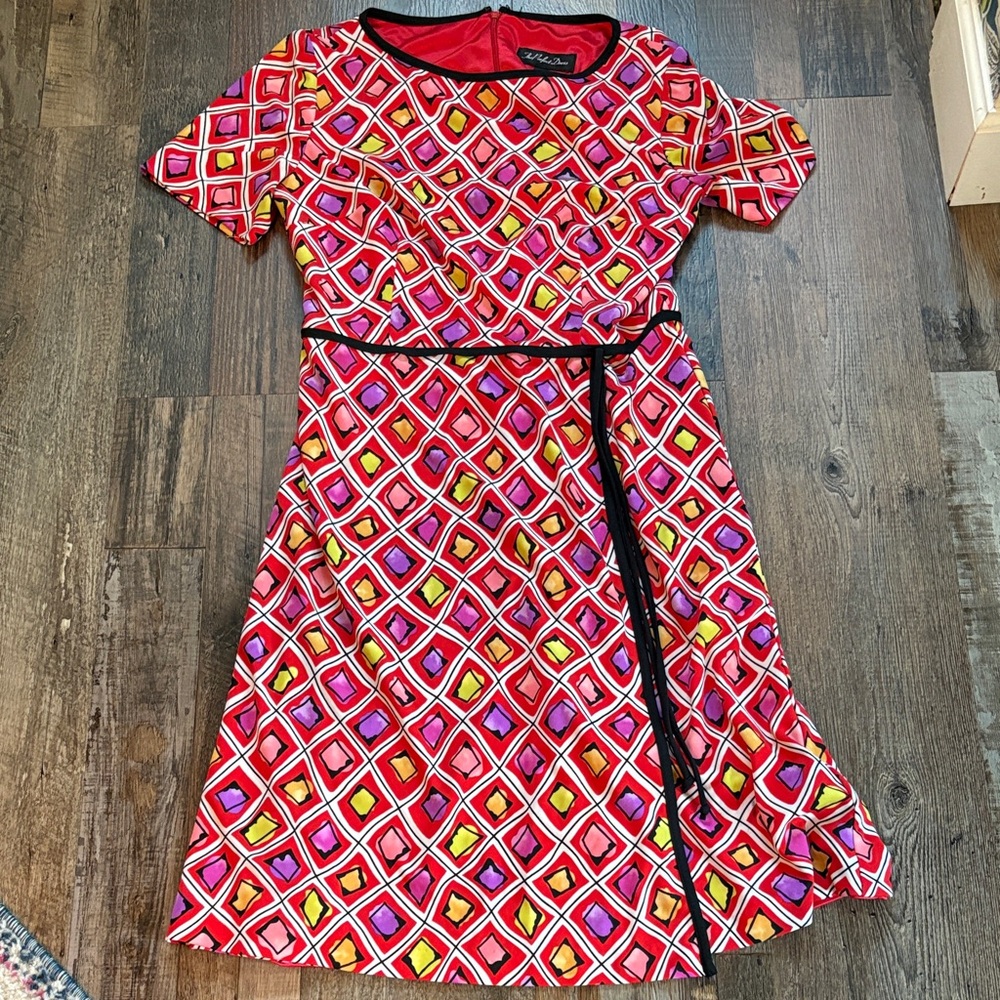 The Perfect Dress Red and Pink Geometric Dress size 6